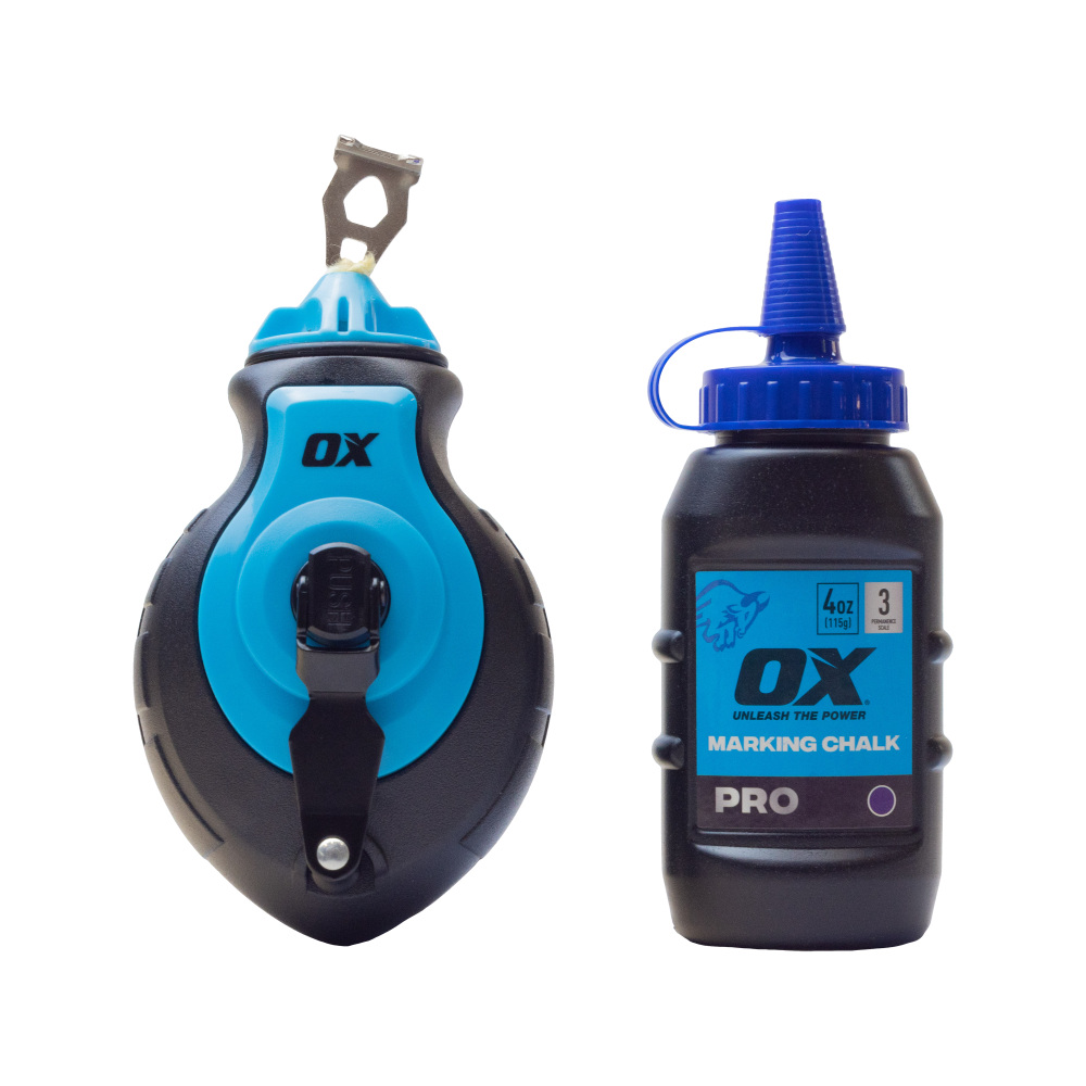 OX Pro Aluminium Kevlar Chalk Line Reel and Refill